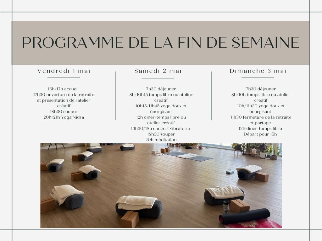 horaire retraite de yoga au Centre Eden dans les Laurentides