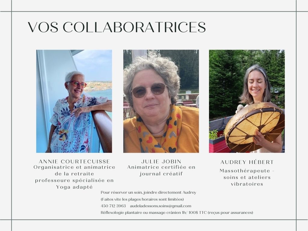 collaboratrices pour retraite de yoga au Centre Eden dans les Laurentides 